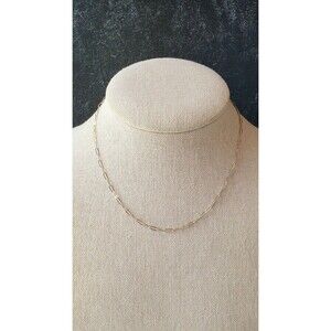 925 Sterling Silver Paperclip Adjustable Chain Necklace Vintage